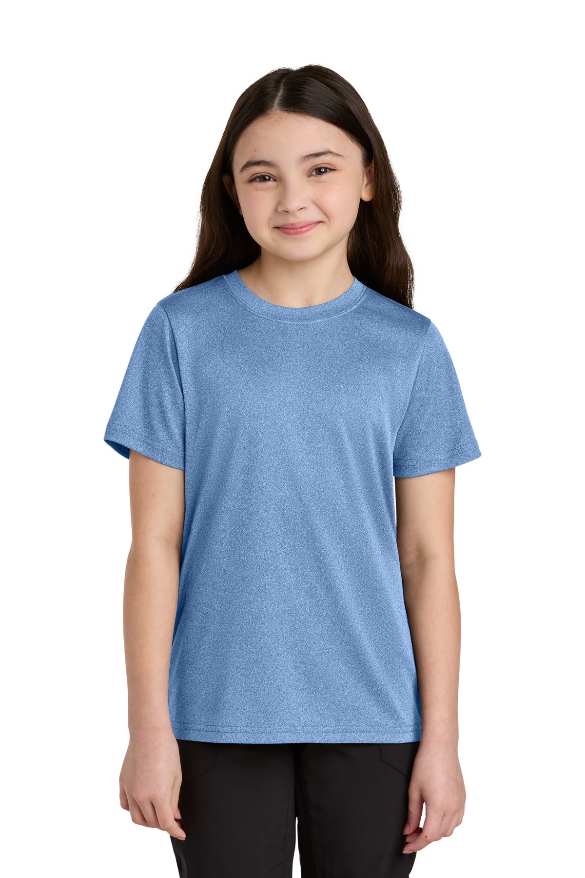 Custom Embroidered Port & Co T-Shirts  in Carolina Blue Heather
