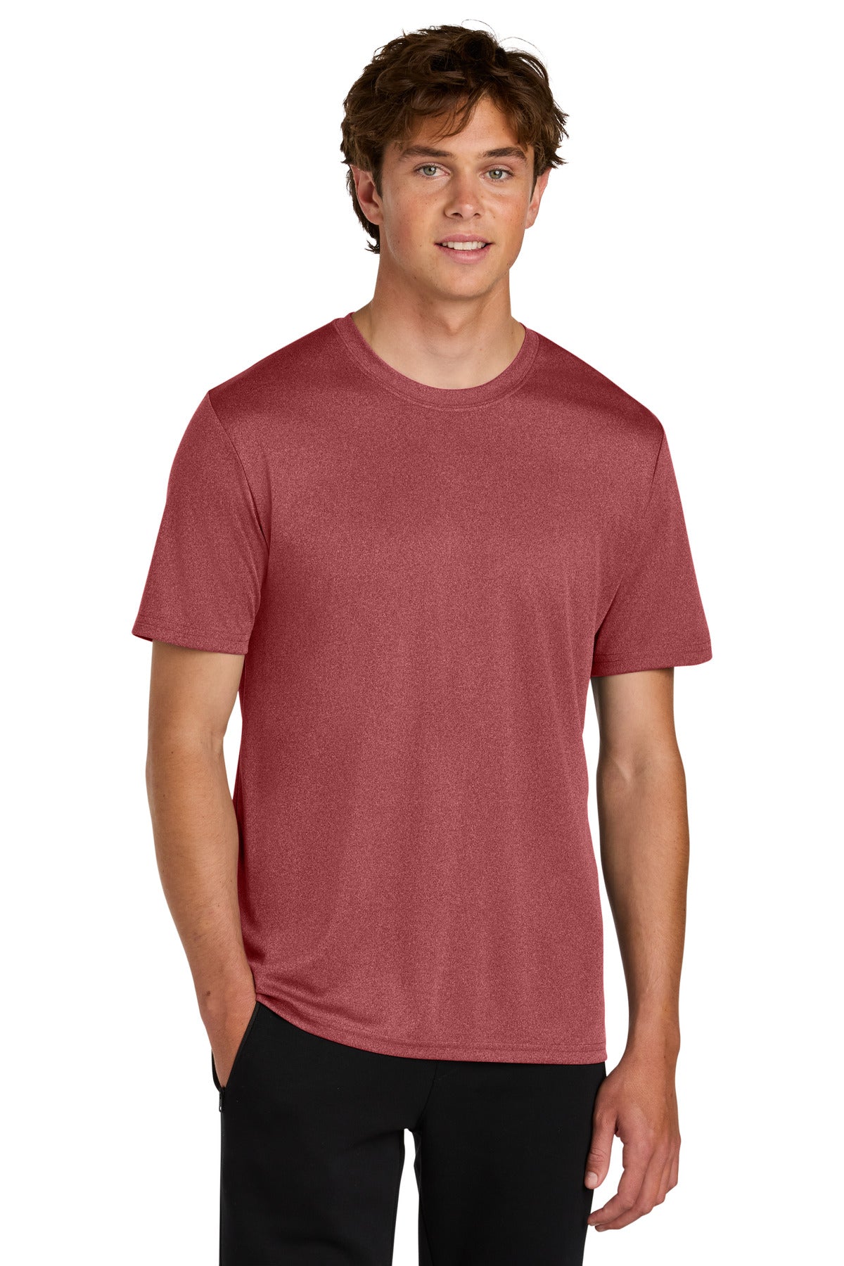 Custom Embroidered Port & Co T-Shirts  in Deep Red Heather