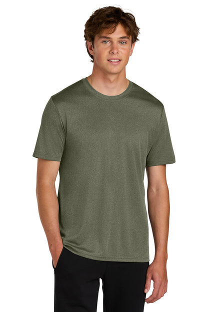 Custom Embroidered Port & Co T-Shirts  in Olive Drab Green Heather