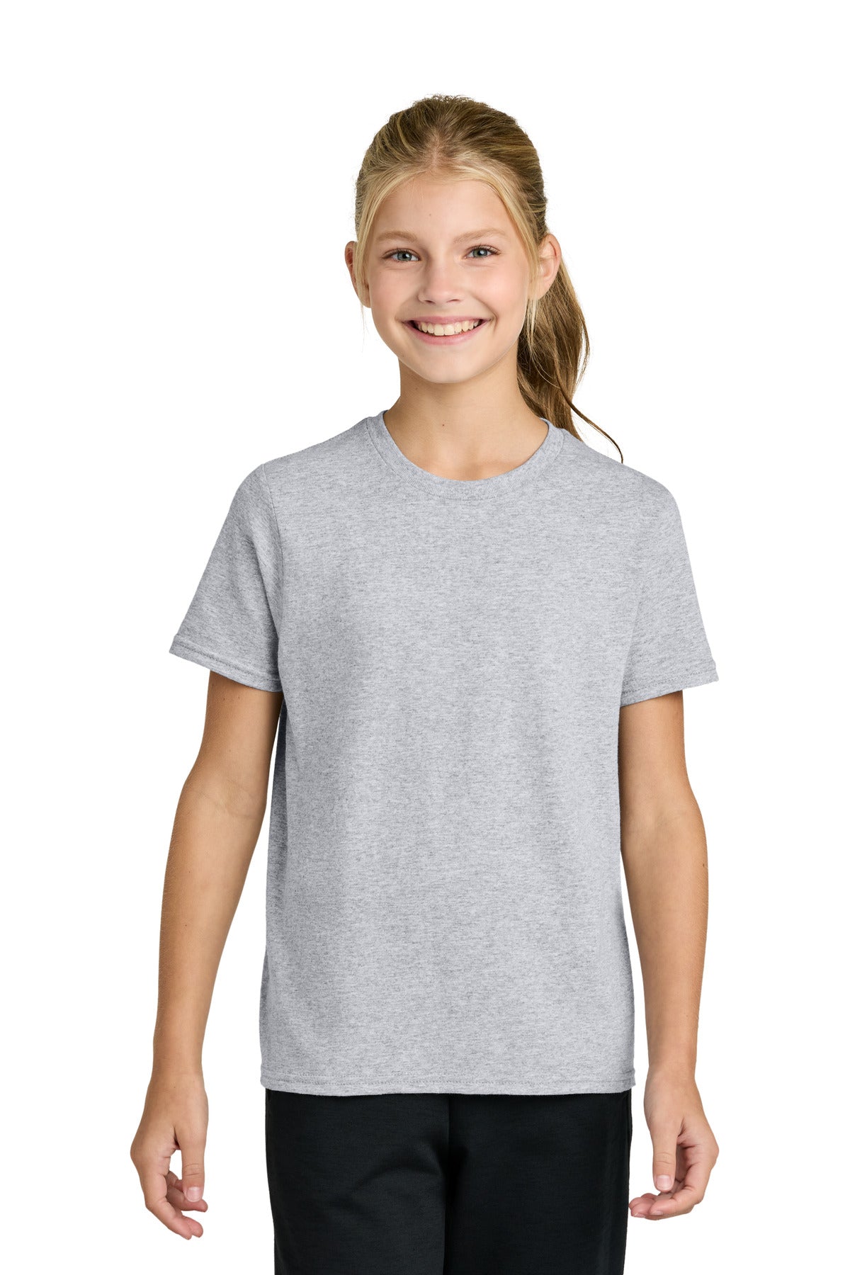 Custom Embroidered Port & Co T-Shirts  in Ash