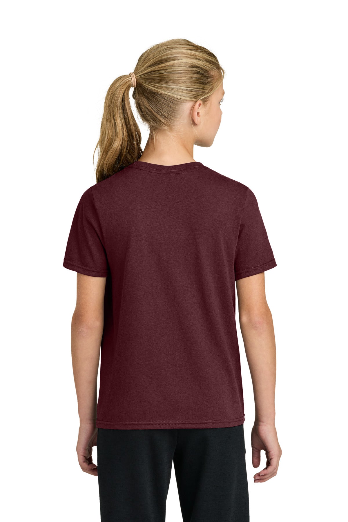 Custom Embroidered Port & Co T-Shirts  in Athletic Maroon