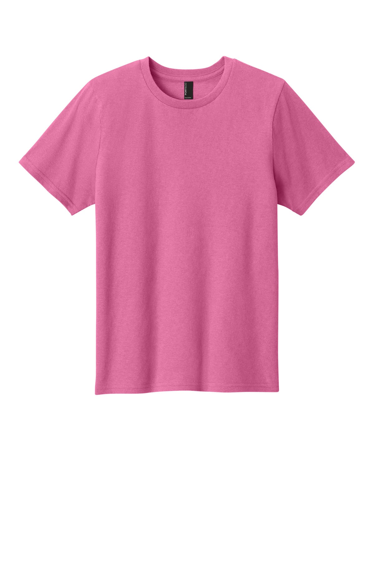 Custom Embroidered Port & Co T-Shirts  in Awareness Pink