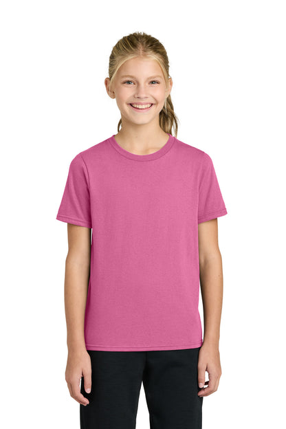 Custom Embroidered Port & Co T-Shirts  in Awareness Pink