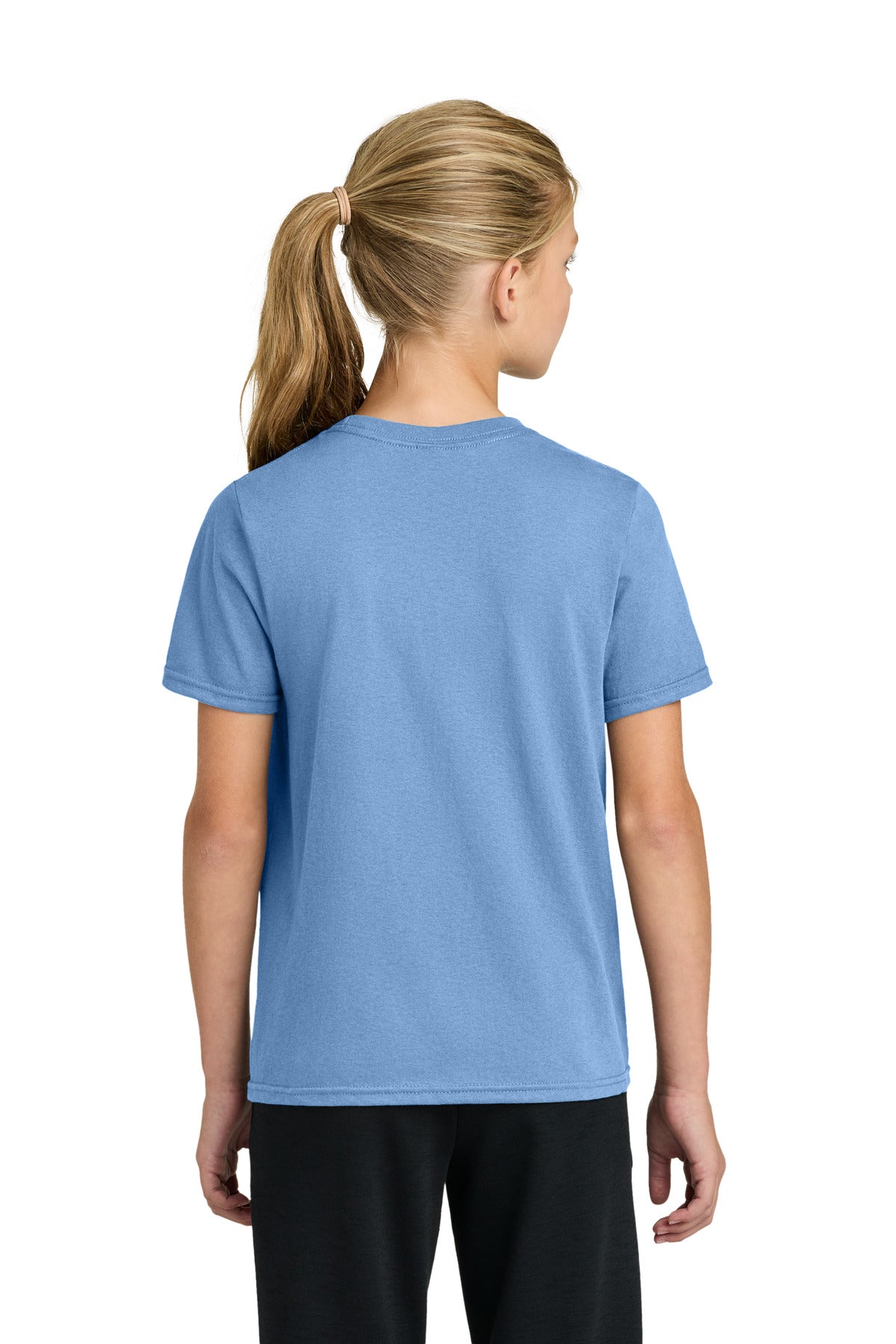 Custom Embroidered Port & Co T-Shirts  in Carolina Blue