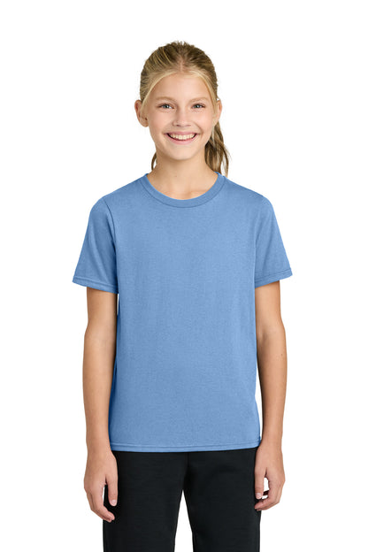 Custom Embroidered Port & Co T-Shirts  in Carolina Blue