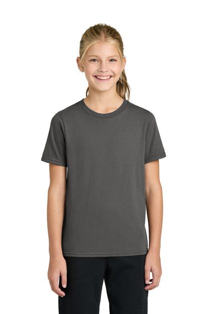 Custom Embroidered Port & Co T-Shirts  in Charcoal