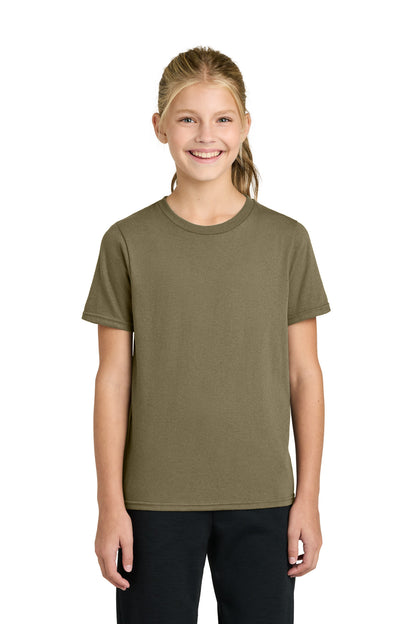 Custom Embroidered Port & Co T-Shirts  in Coyote Brown