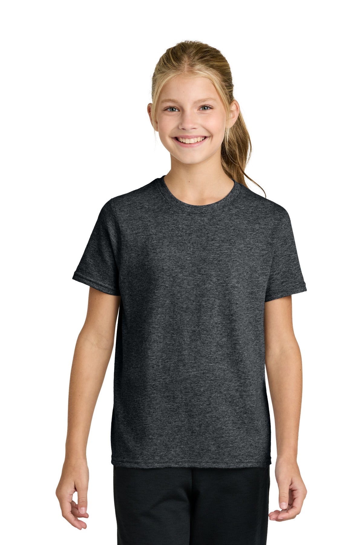 Custom Embroidered Port & Co T-Shirts  in Dark Heather Grey