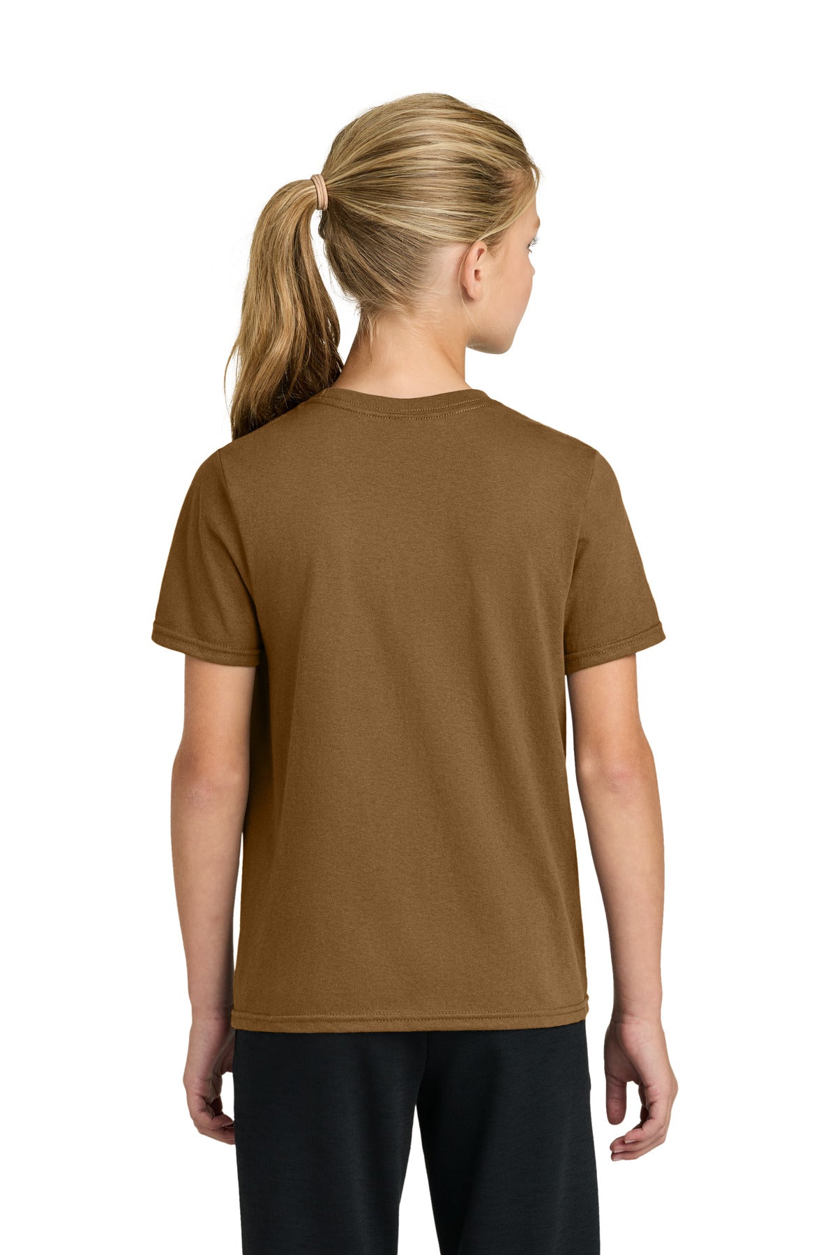 Custom Embroidered Port & Co T-Shirts  in Duck Brown