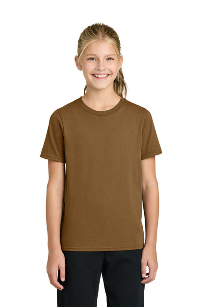 Custom Embroidered Port & Co T-Shirts  in Duck Brown