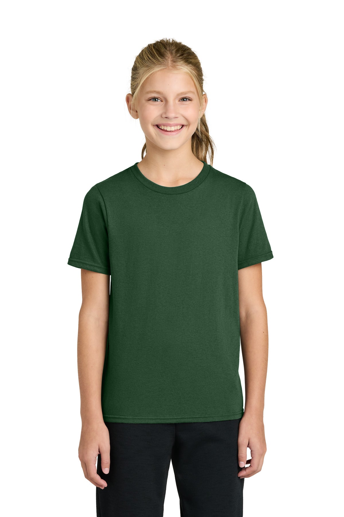 Custom Embroidered Port & Co T-Shirts  in Forest Green