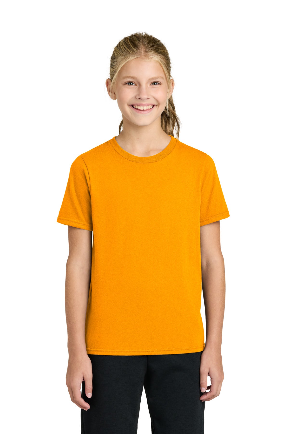 Custom Embroidered Port & Co T-Shirts  in Gold