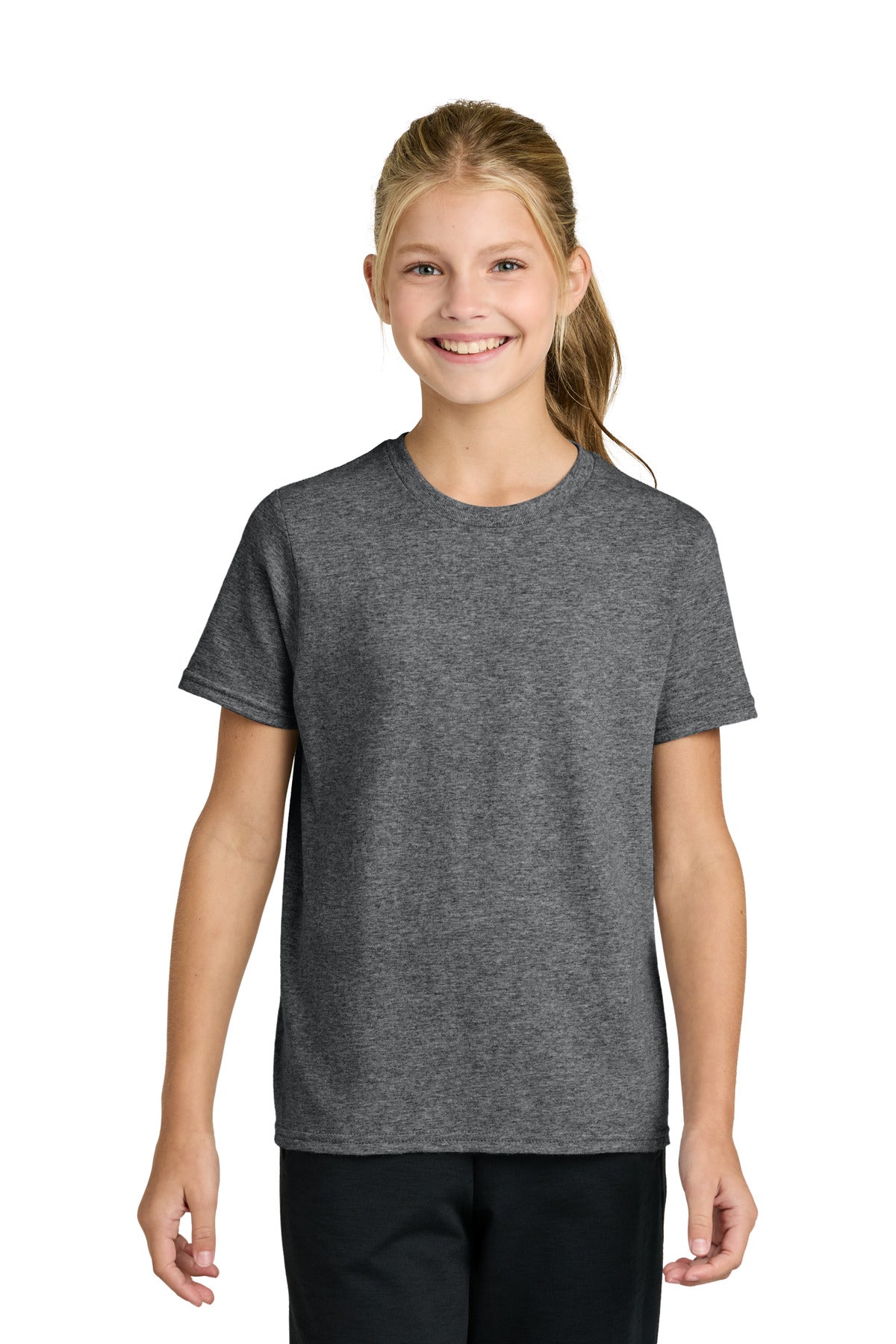 Custom Embroidered Port & Co T-Shirts  in Graphite Heather