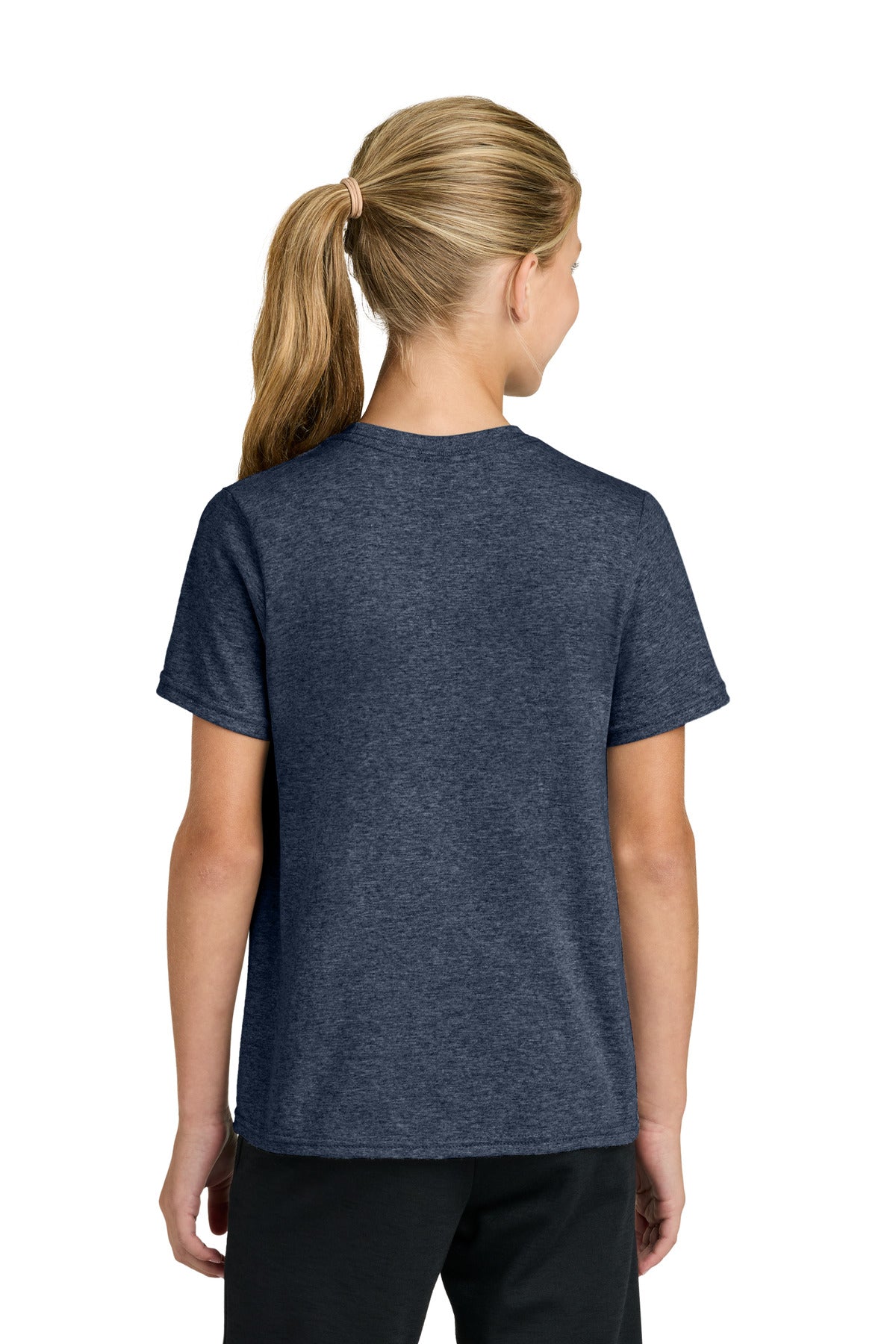 Custom Embroidered Port & Co T-Shirts  in Heather Navy