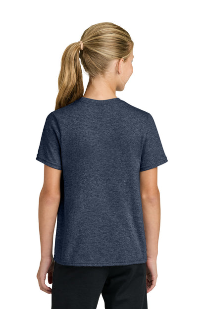 Custom Embroidered Port & Co T-Shirts  in Heather Navy