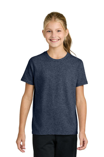 Custom Embroidered Port & Co T-Shirts  in Heather Navy