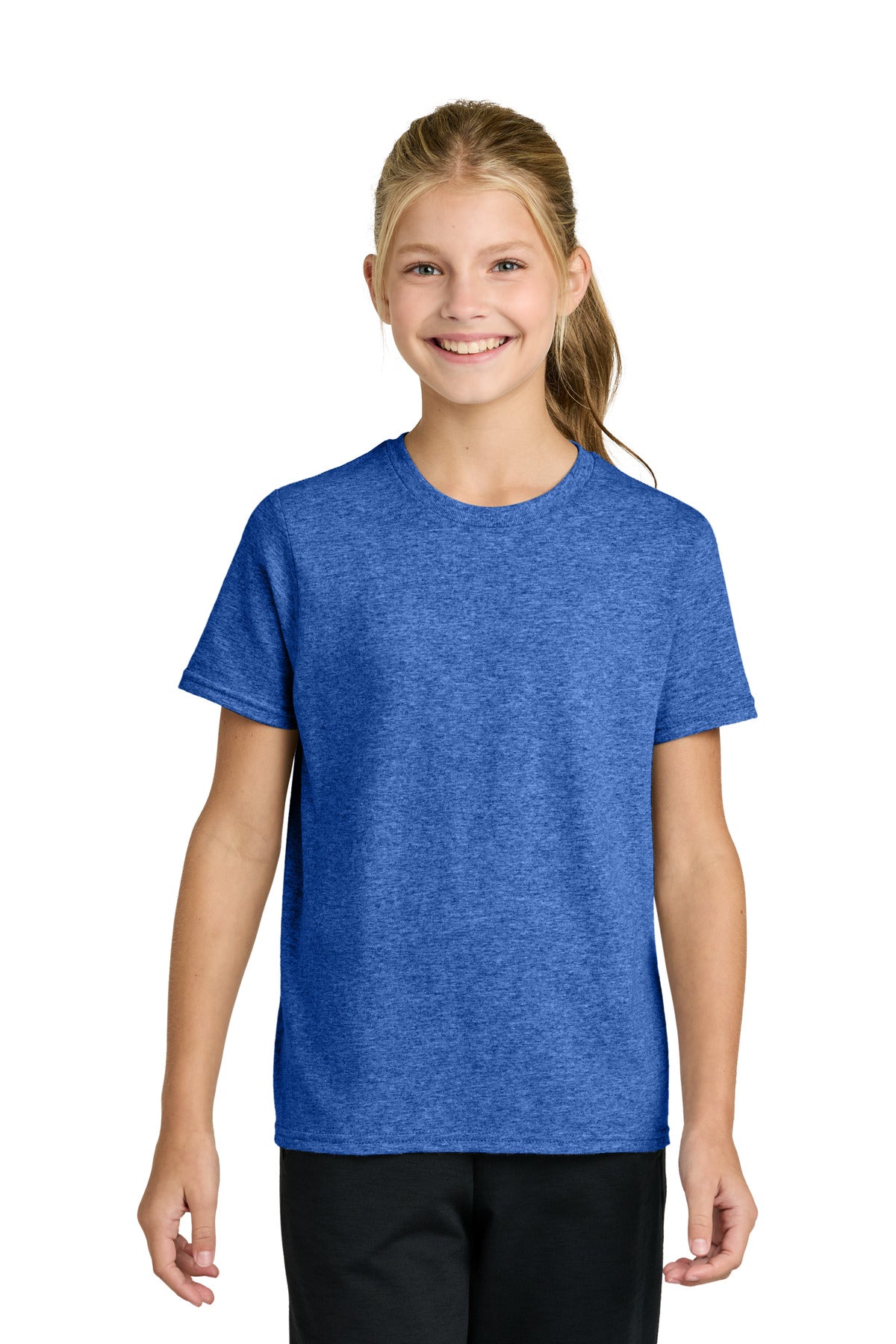 Custom Embroidered Port & Co T-Shirts  in Heather Royal