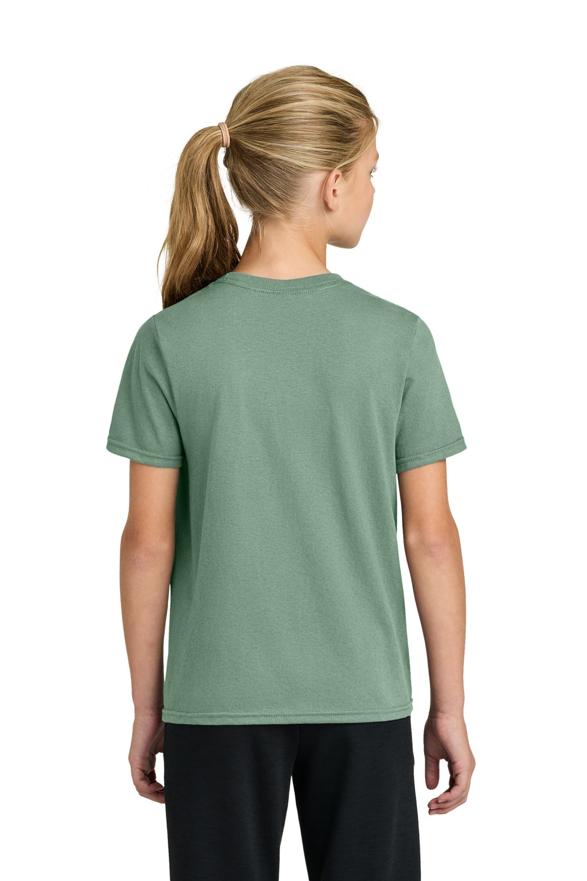 Custom Embroidered Port & Co T-Shirts  in Laurel Green