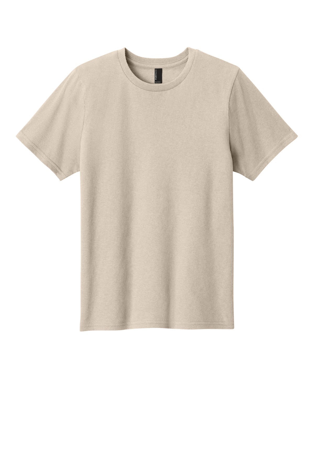 Custom Embroidered Port & Co T-Shirts  in Light Sand