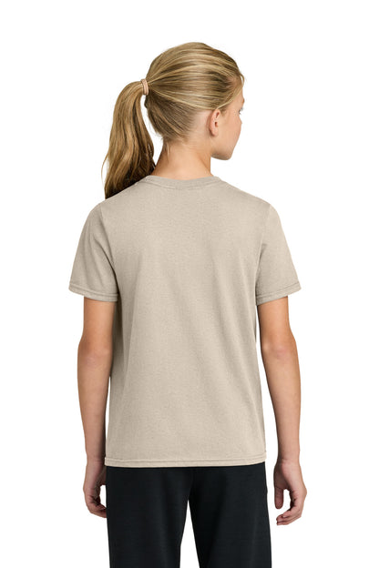 Custom Embroidered Port & Co T-Shirts  in Light Sand
