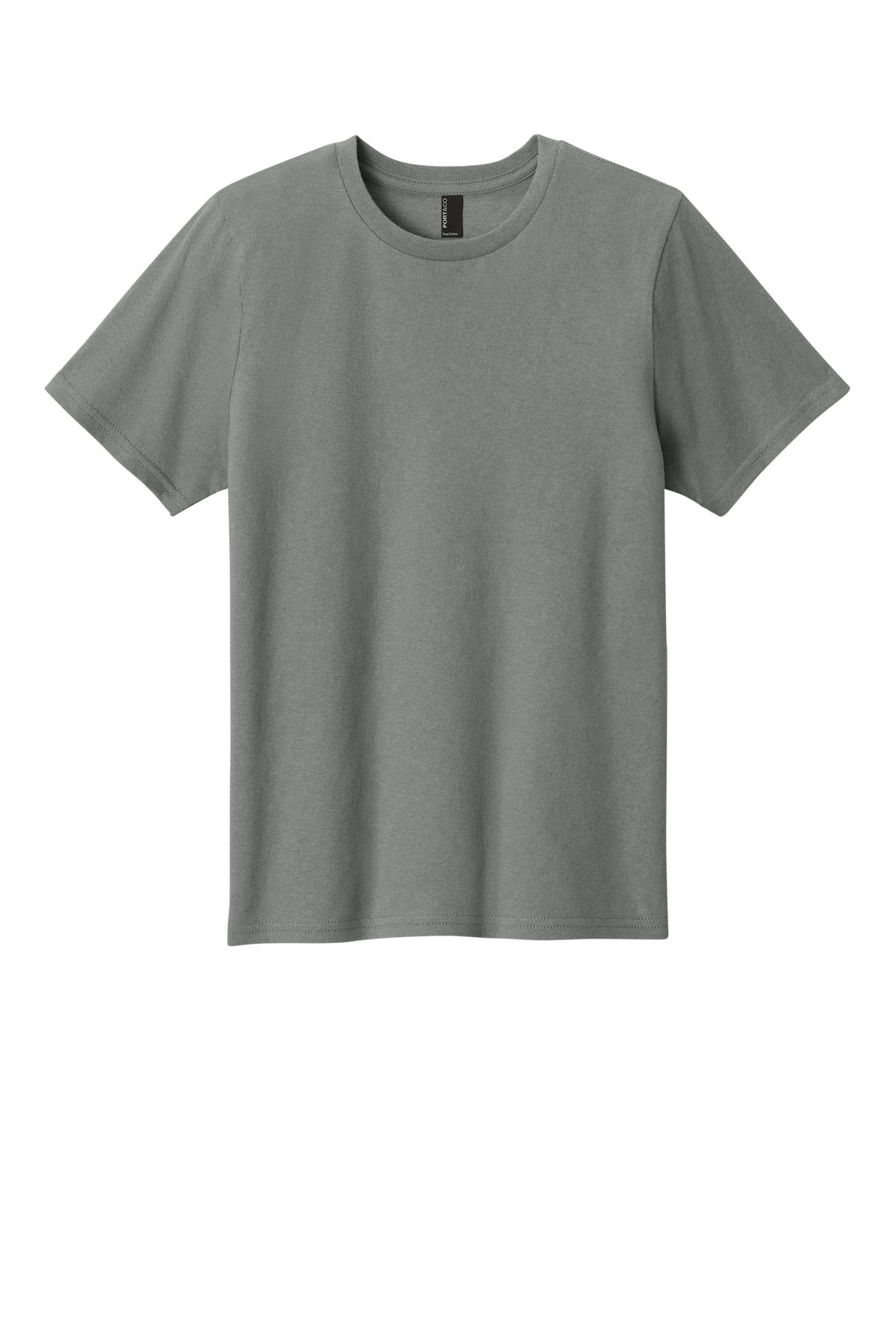 Custom Embroidered Port & Co T-Shirts  in Medium Grey