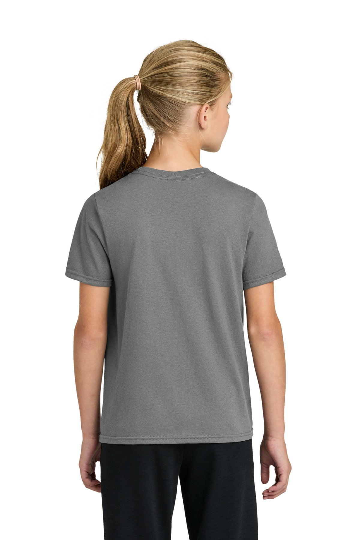 Custom Embroidered Port & Co T-Shirts  in Medium Grey