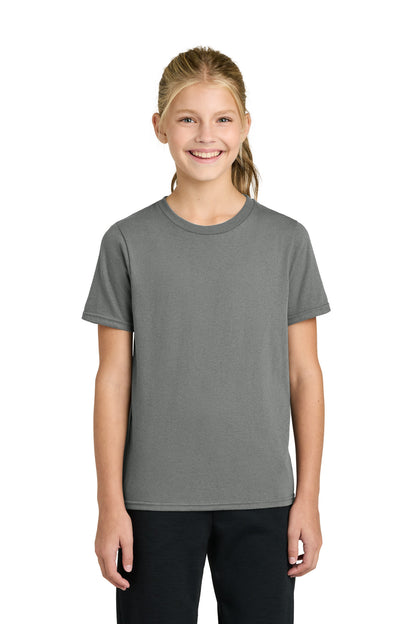Custom Embroidered Port & Co T-Shirts  in Medium Grey