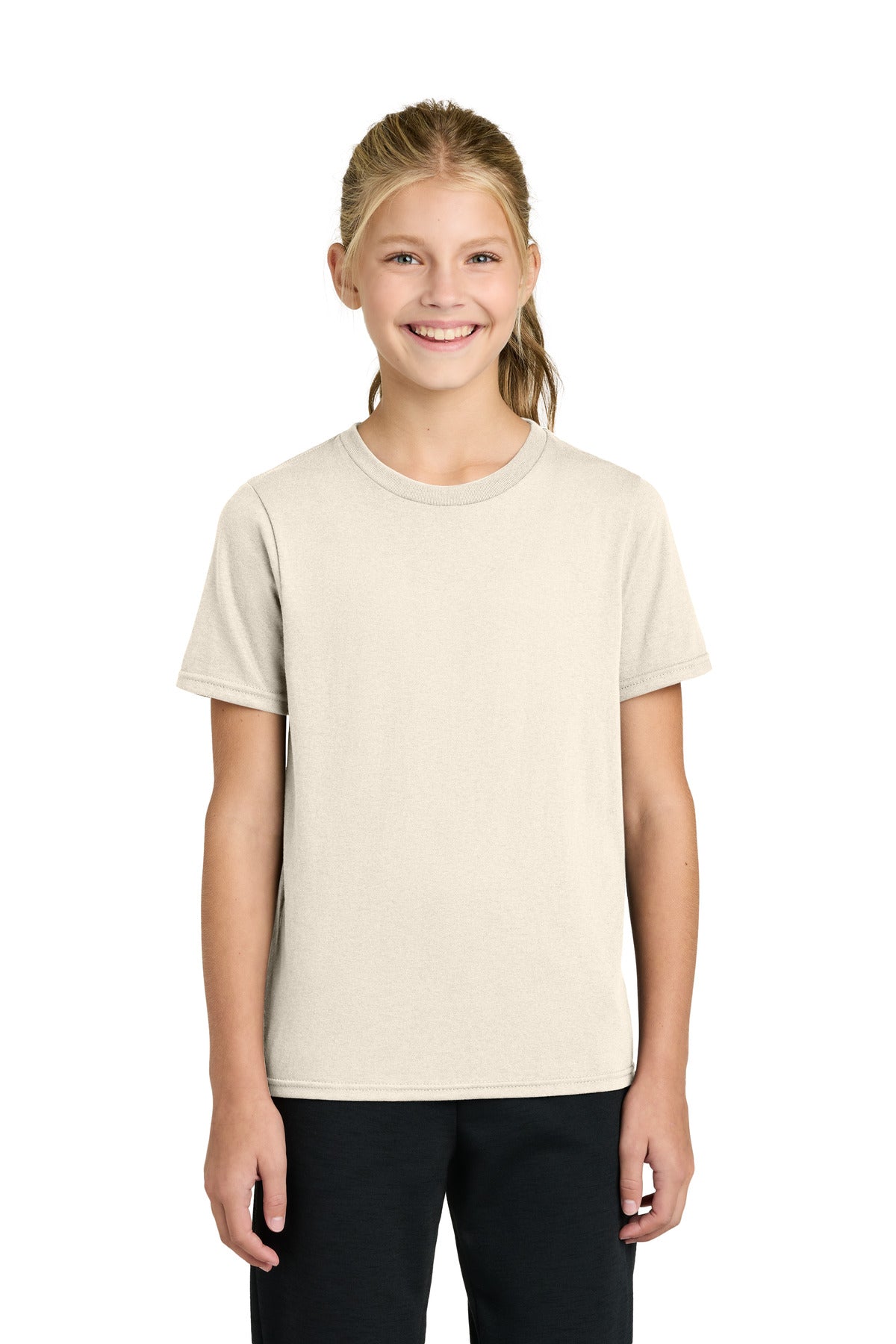 Custom Embroidered Port & Co T-Shirts  in Natural
