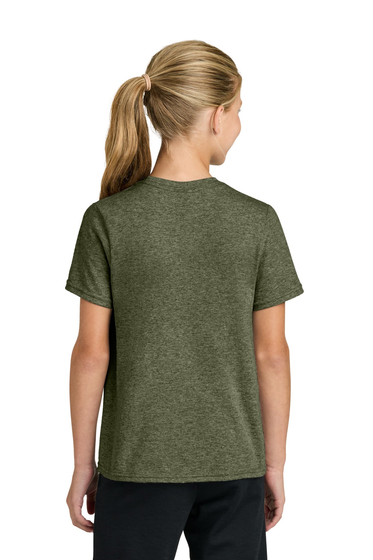 Custom Embroidered Port & Co T-Shirts  in Olive Drab Green Heather