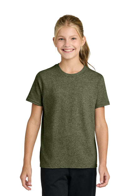 Custom Embroidered Port & Co T-Shirts  in Olive Drab Green Heather