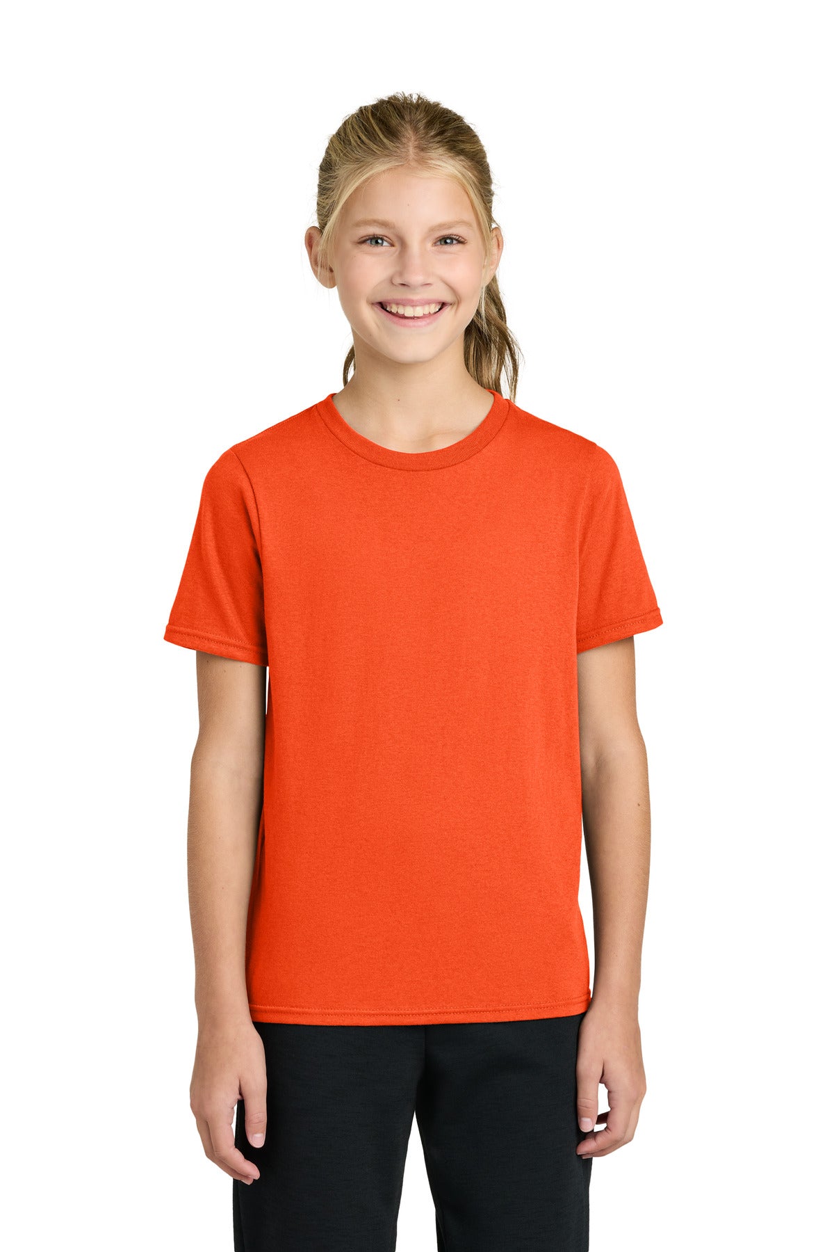 Custom Embroidered Port & Co T-Shirts  in Orange