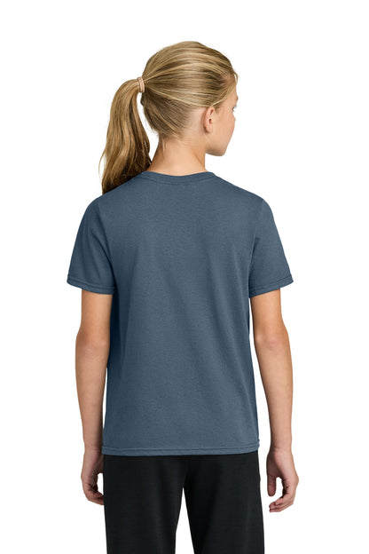 Custom Embroidered Port & Co T-Shirts  in Steel Blue
