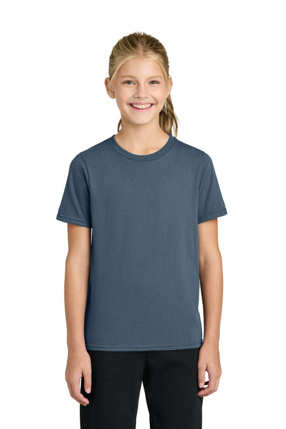 Custom Embroidered Port & Co T-Shirts  in Steel Blue