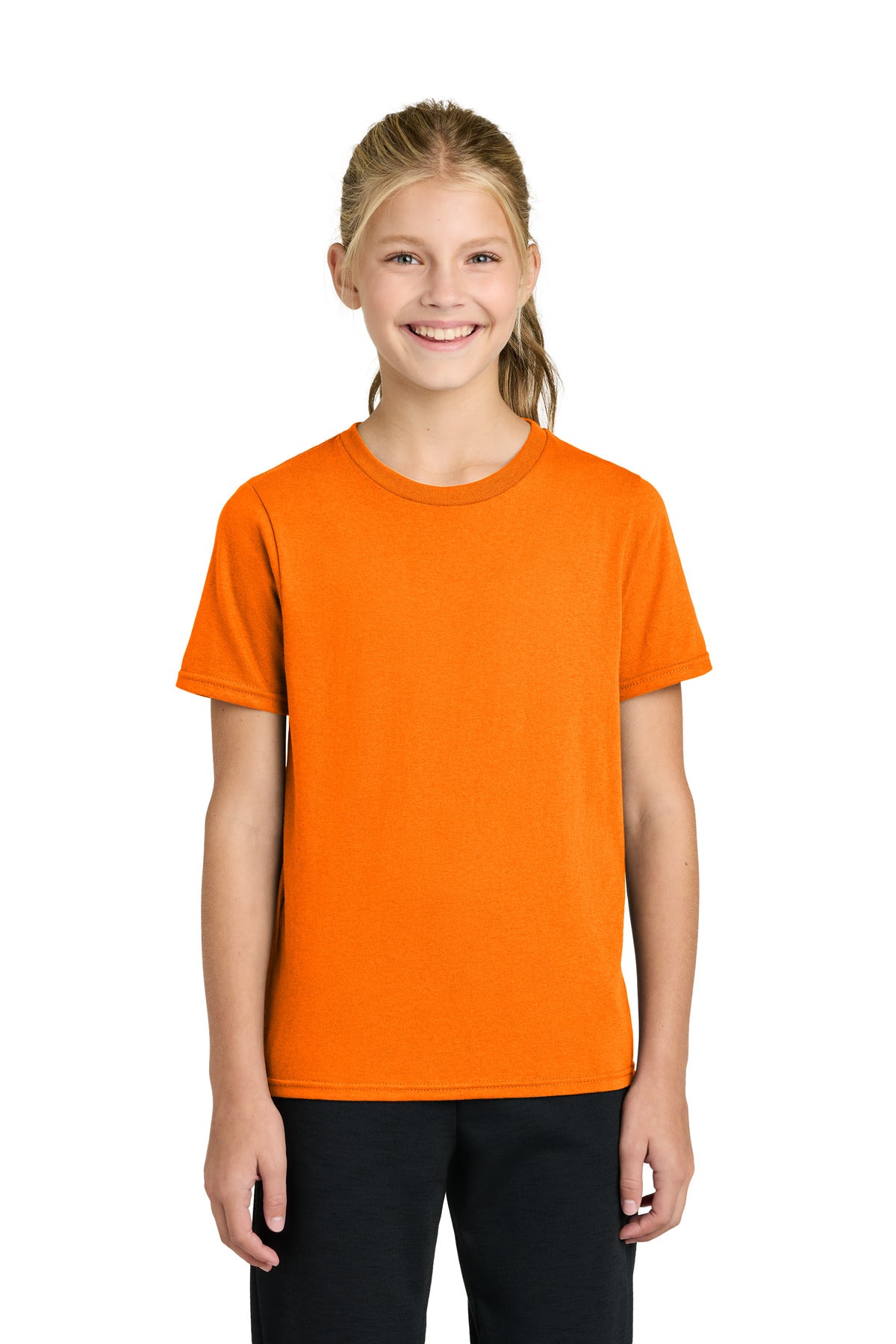 Custom Embroidered Port & Co T-Shirts  in Tennessee Orange