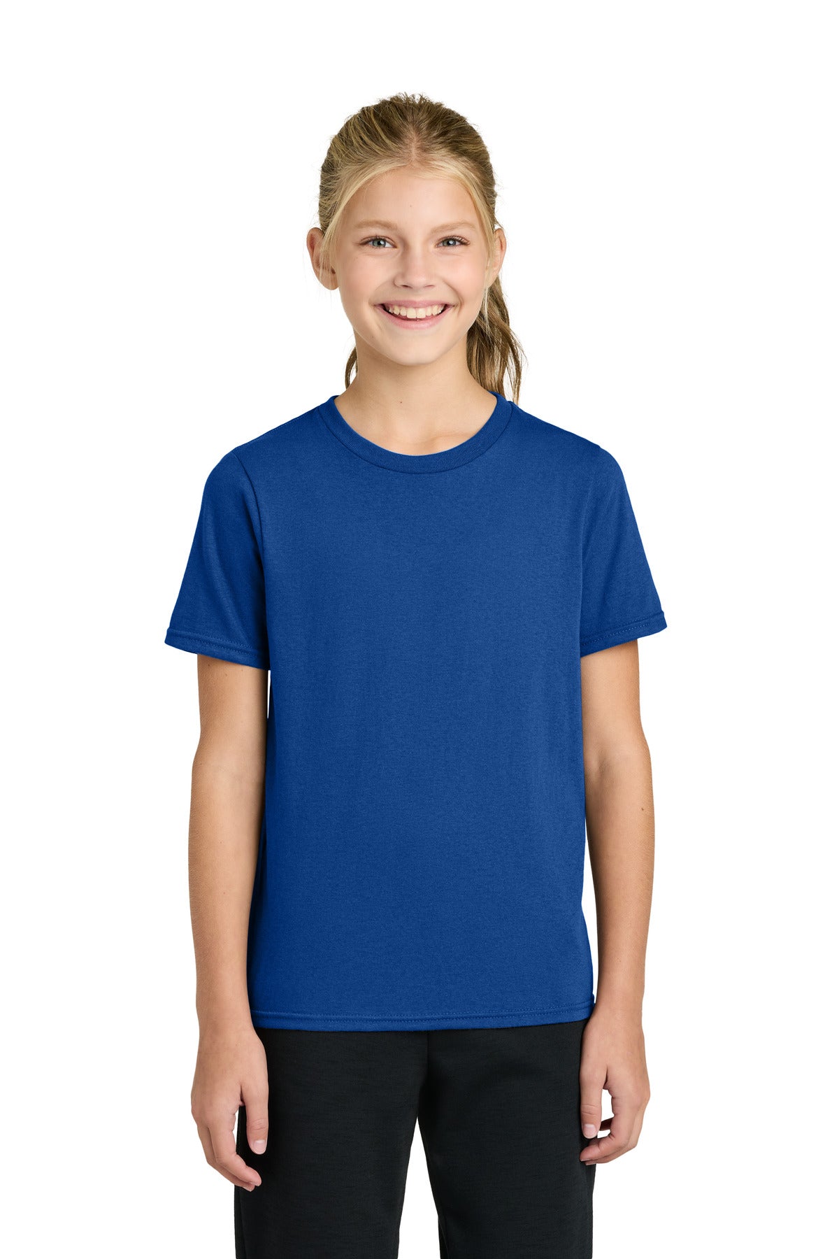 Custom Embroidered Port & Co T-Shirts  in True Royal