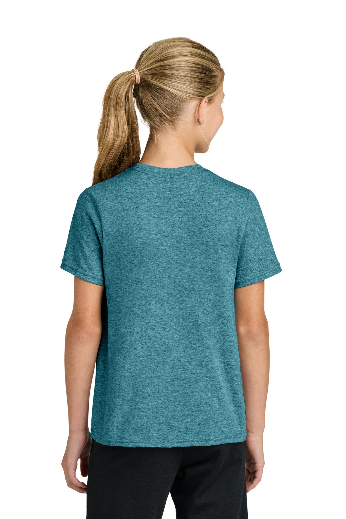 Custom Embroidered Port & Co T-Shirts  in Vivid Teal Heather