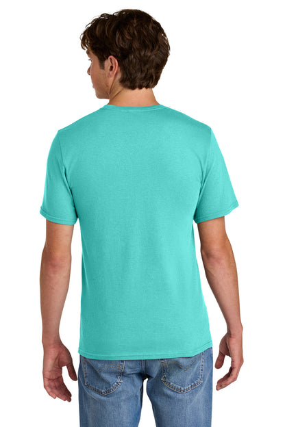 Custom Embroidered Port & Co T-Shirts  in Aqua