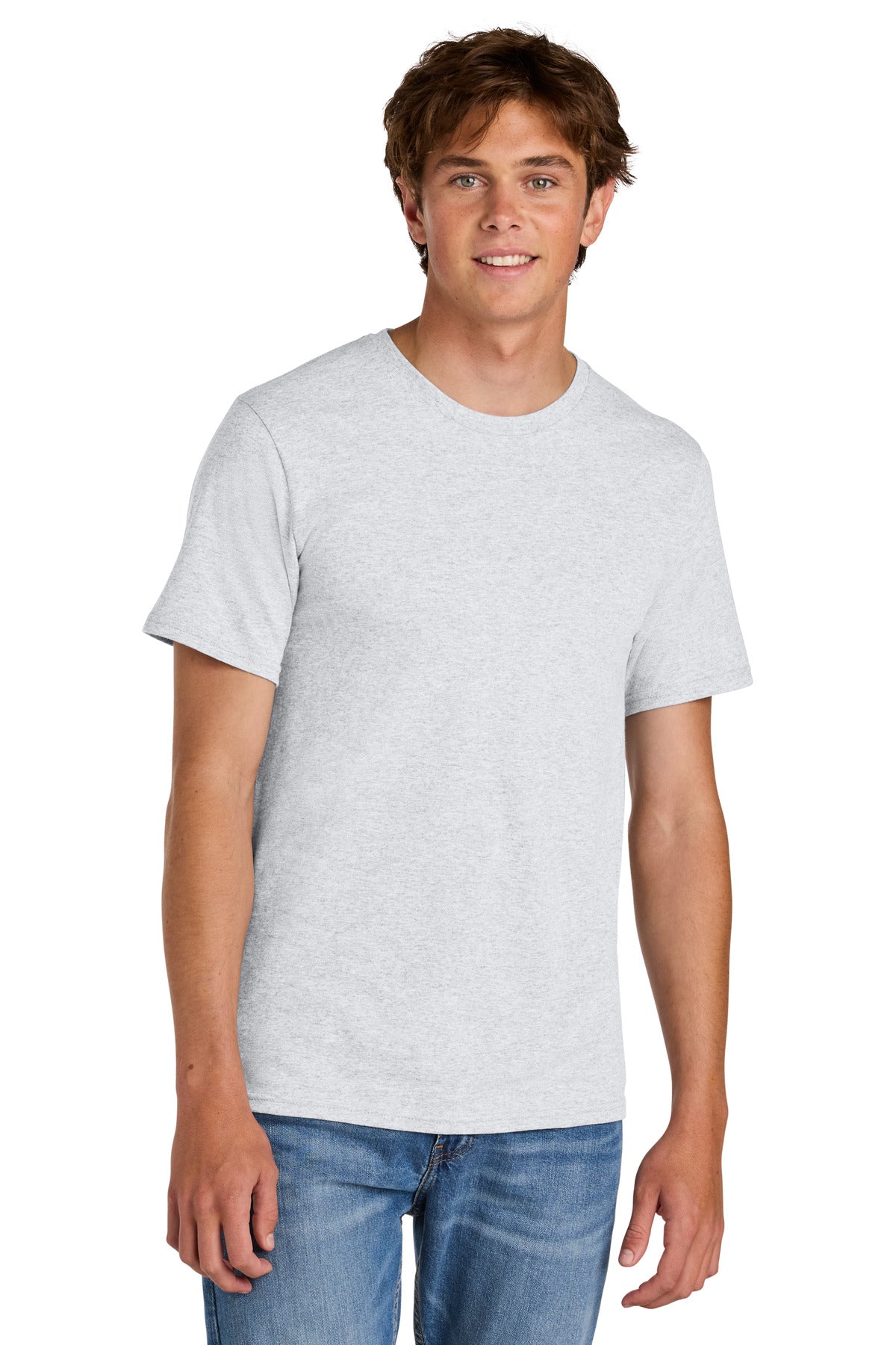 Custom Embroidered Port & Co T-Shirts  in Ash