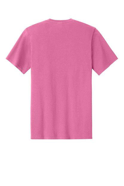 Custom Embroidered Port & Co T-Shirts  in Awareness Pink