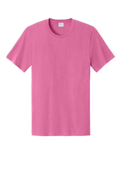 Custom Embroidered Port & Co T-Shirts  in Awareness Pink