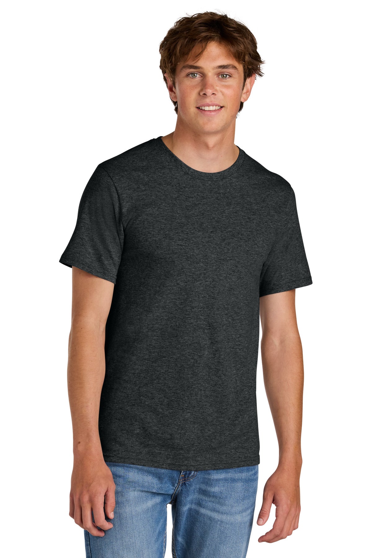 Custom Embroidered Port & Co T-Shirts  in Black Heather