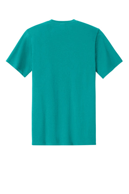 Custom Embroidered Port & Co T-Shirts  in Bright Aqua