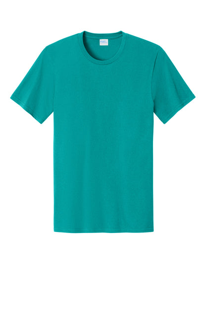 Custom Embroidered Port & Co T-Shirts  in Bright Aqua