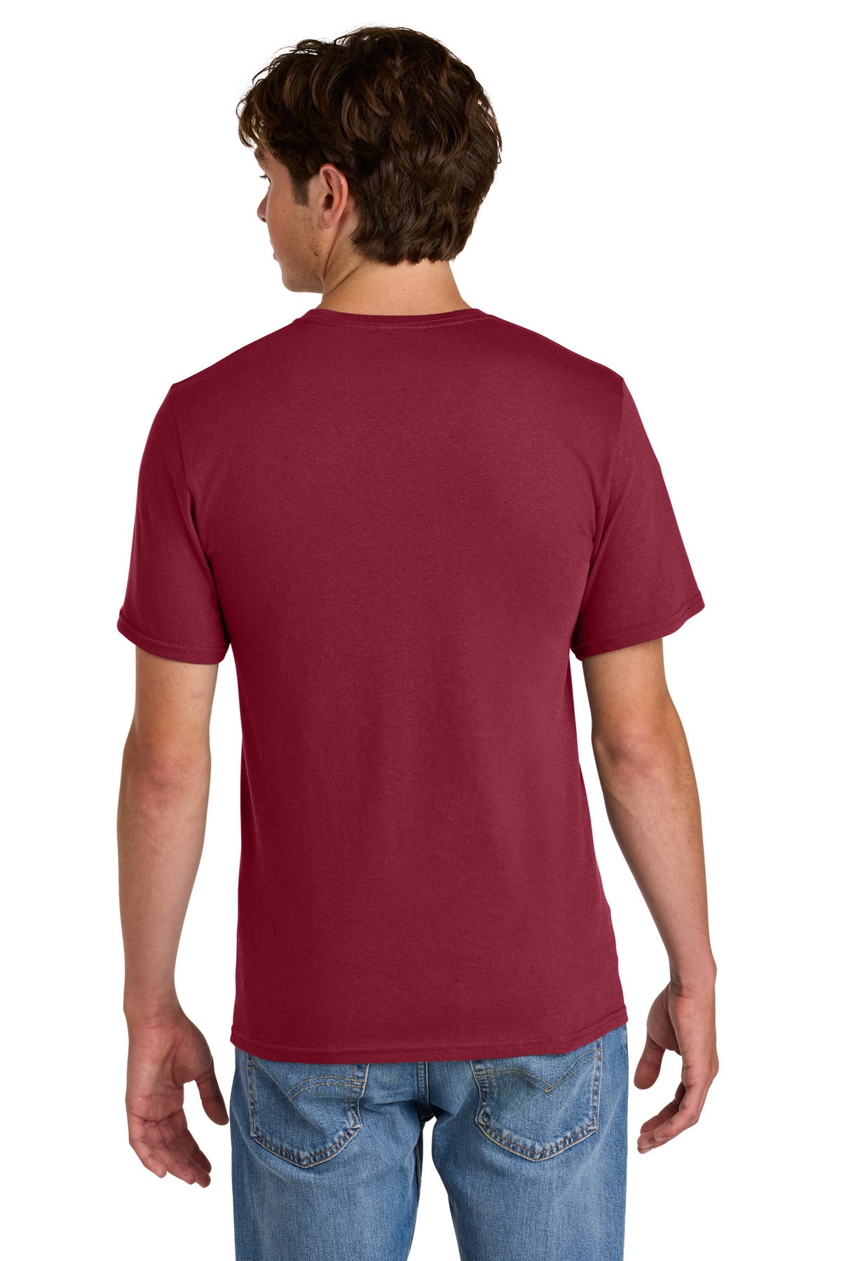 Custom Embroidered Port & Co T-Shirts  in Cardinal