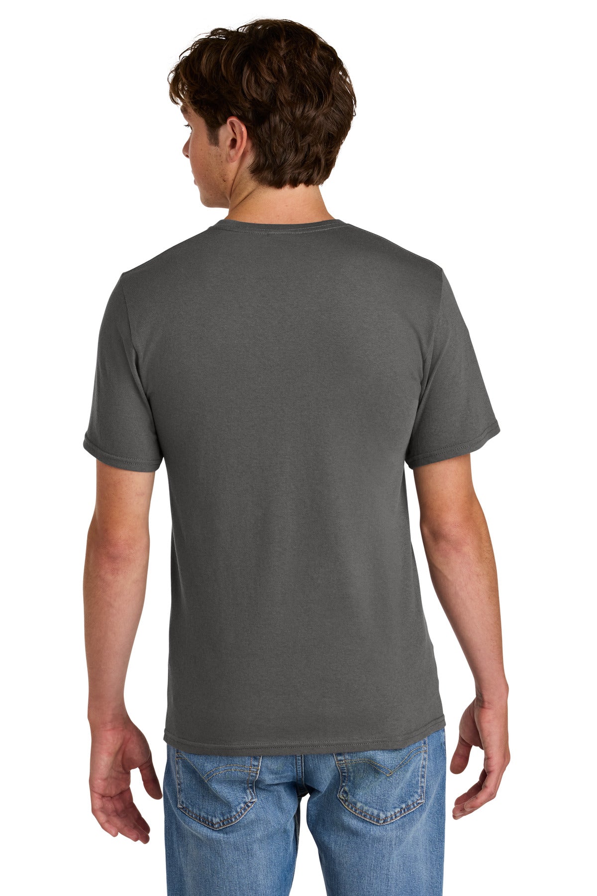 Custom Embroidered Port & Co T-Shirts  in Charcoal