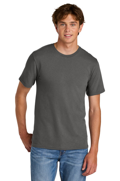 Custom Embroidered Port & Co T-Shirts  in Charcoal