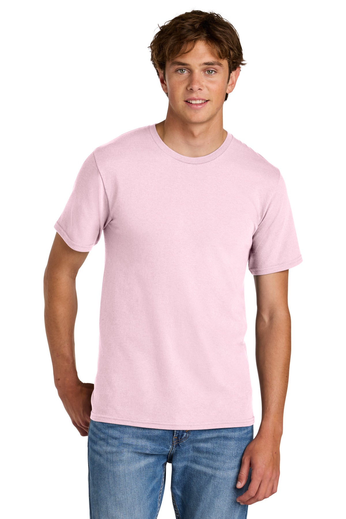 Custom Embroidered Port & Co T-Shirts  in Cherry Blossom