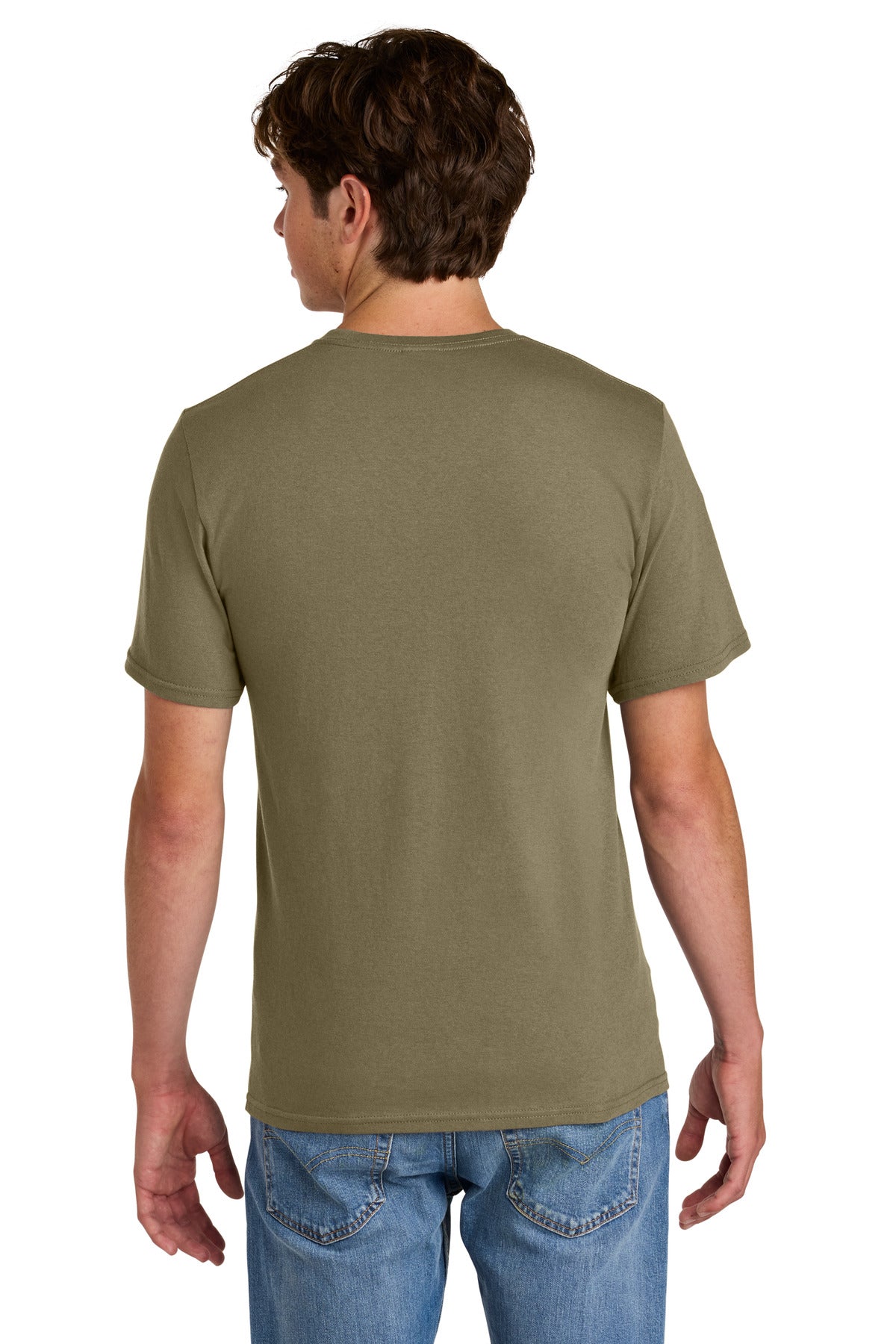Custom Embroidered Port & Co T-Shirts  in Coyote Brown