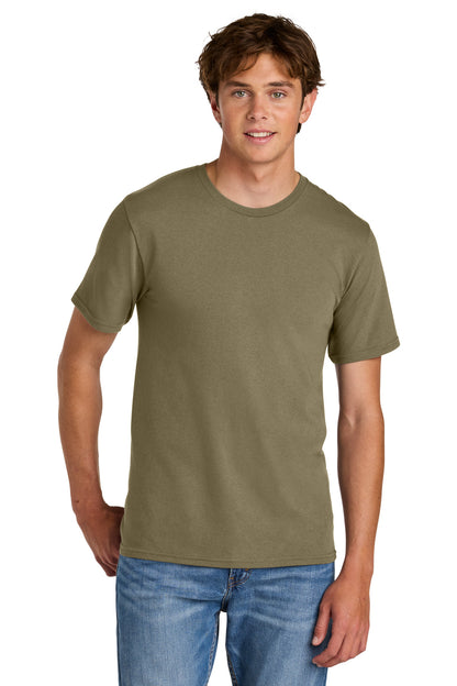 Custom Embroidered Port & Co T-Shirts  in Coyote Brown