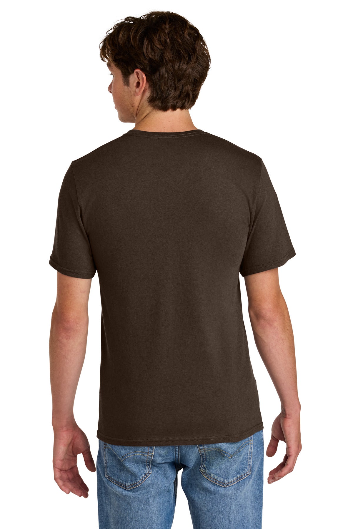 Custom Embroidered Port & Co T-Shirts  in Dark Chocolate Brown